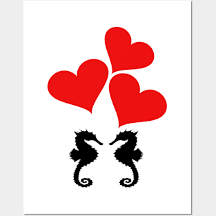 Hearts & Seahorse Posters and Art